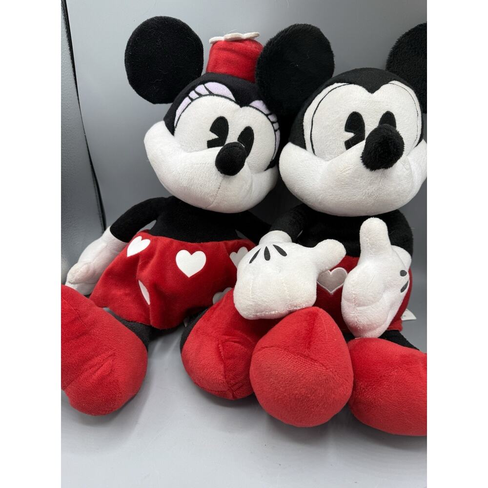 Disney Mickey Minnie Mouse Plush Lot 2 Large 16” Stuffed Toy Just Play
